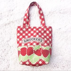 Red and white gingham Smuckers tote bag 🤩❤️🥰